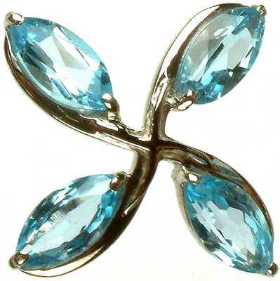 Exotic India Faceted Topaz Sterling Silver Pendant