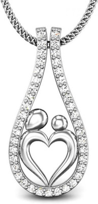 Candere Aayushi Rhodium Plated 18K Diamond White Gold Pendant