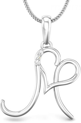 19% OFF on Candere M Love Rhodium Plated 18K Diamond White Gold Pendant