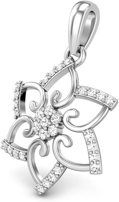 Candere Solitaire Star Rhodium Plated 18K White Gold Pendant