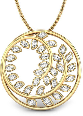 19% OFF on Candere Janet Diamond Rhodium Plated 14K Yellow Gold Pendant