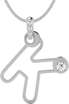 40% OFF on Jacknjewel Feather Touch K Silver Plated Diamond Silver Pendant