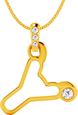 40% OFF on Jacknjewel Feather Touch Y 14K Yellow Gold Plated Diamond Gold Pendant