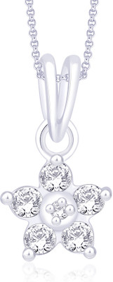 31% OFF on Peora Petite Floral Rhodium Plated Sterling Silver Pendant