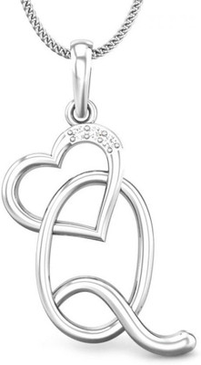 20% OFF on Candere Q Love Rhodium Plated 18K Diamond White Gold Pendant