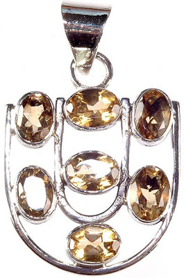 Exotic India Faceted Citrine Sterling Silver Pendant Exotic India Faceted Citrine Sterling Silver Pendant