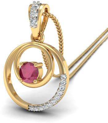 WearYourShine by PCJ The Stefka Diamond 18K Diamond, Ruby Yellow Gold Pendant