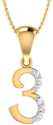 30% OFF on Bright Fashion Numbers Collection 18K Yellow Gold Plated Sterling Silver Pendant