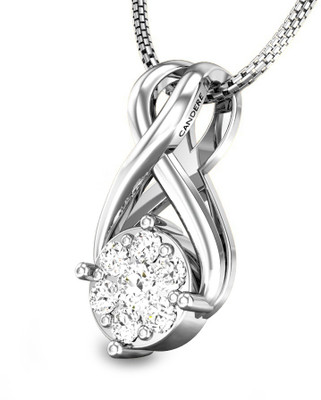 19% OFF on Candere Bluebell Diamond Rhodium Plated 18K White Gold Pendant