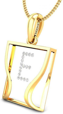 20% OFF on Candere The Initial E 18K Diamond Yellow Gold Pendant