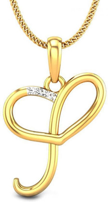 20% OFF on Candere I Love Rhodium Plated 14K Diamond Yellow Gold Pendant