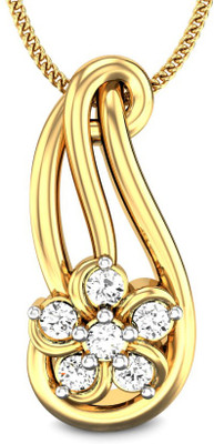 Candere Angel glitter Rhodium Plated 14K White Gold Pendant