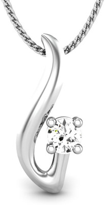 19% OFF on Candere Carnation Diamond Rhodium Plated 14K White Gold Pendant