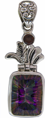 Exotic India Faceted Mystic Garnet Sterling Silver Pendant Exotic India Faceted Mystic Garnet Sterling Silver Pendant