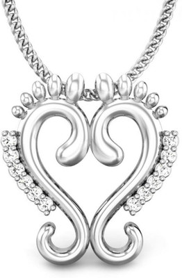 Candere Laxmi Paduka 14K Diamond White Gold Pendant