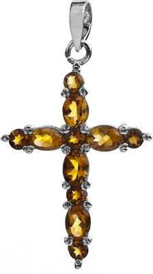 Exotic India Faceted Garnet Sterling Silver Pendant