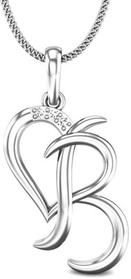 19% OFF on Candere B Love Rhodium Plated 18K Diamond White Gold Pendant