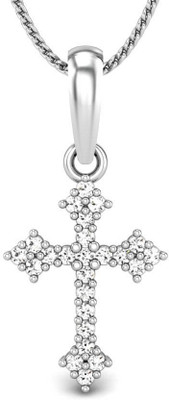 19% OFF on Candere Divine Cross Diamond Rhodium Plated 18K White Gold Pendant