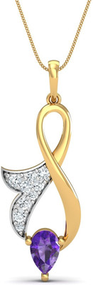 KuberBox Regal 14K Diamond, Amethyst Gold Pendant