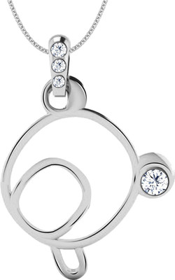 Jacknjewel Feather Touch Q Silver Plated Diamond Silver Pendant