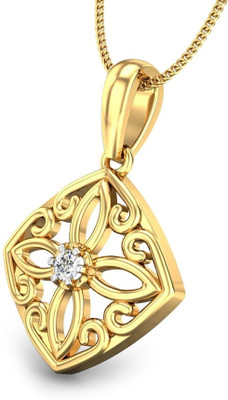 Candere Symona Diamond Rhodium Plated 14K Yellow Gold Pendant