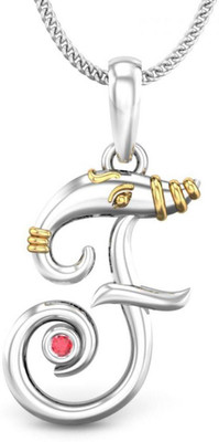 20% OFF on Candere Initial F Vakratunda 18K Ruby White Gold Pendant