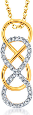 16% OFF on Karatcraftin Livi_GH VS 18K Yellow Gold Plated Diamond Gold Pendant