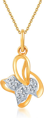 9% OFF on Karatcraftin Lylia 22K Yellow Gold, Rhodium Plated Gold Pendant