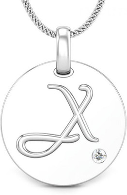 Candere Initials X Aesthetic Embossed 18K Diamond White Gold Pendant