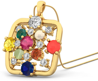 25% OFF on WearYourShine by PCJ The Alastrina Yellow Gold Plated 18K Diamond, Ruby, Emerald, Sapphire, Coral, Garnet, Cat's Eye Gold Pendant