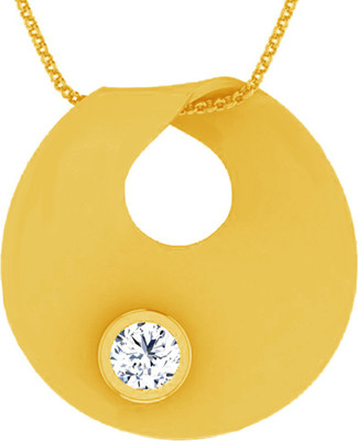 40% OFF on Jacknjewel Pie Circular 14K Yellow Gold Plated 14K Diamond Gold Pendant