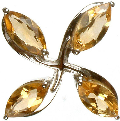Exotic India Marquis Citrine Sterling Silver Pendant