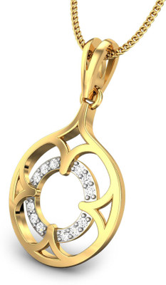 Candere Meenara Diamond Rhodium Plated 14K Yellow Gold Pendant