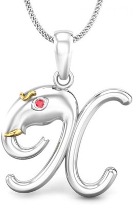 19% OFF on Candere Initial X Vakratunda 18K Ruby White Gold Pendant