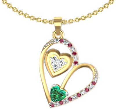 70% OFF on Suvarnadeep Rose Yellow Gold Plated Zircon Sterling Silver Pendant