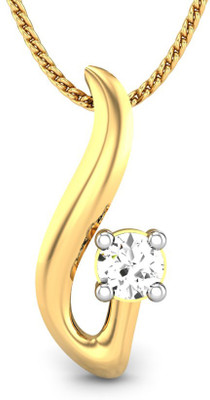 19% OFF on Candere Carnation Diamond Rhodium Plated 14K Yellow Gold Pendant