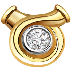 Surat Diamond Classic Two Tone Solitaire Yellow Gold 18K Yellow Gold Plated Pendant