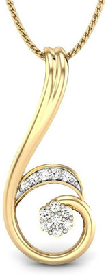 Candere Jasper Rhodium Plated Yellow Gold Pendant