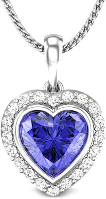 Candere Uttara Rhodium Plated 14K Tanzanite White Gold Pendant
