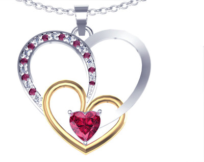 82% OFF on Suvarnadeep Rossy Rhodium Plated Zircon Sterling Silver Pendant