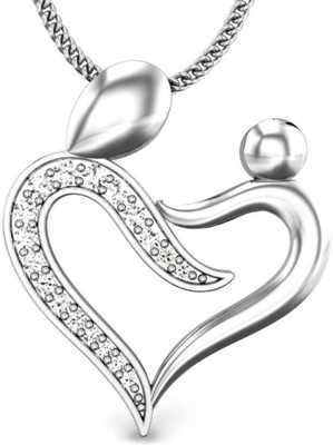 Candere Abhiprithi Rhodium Plated 14K Diamond White Gold Pendant