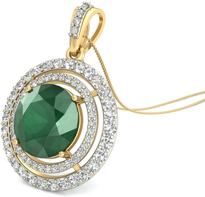 WearYourShine by PCJ The Svitlana Diamond 18K Diamond, Emerald Gold Pendant