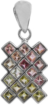 Exotic India Designer Tourmaline Sterling Silver Pendant