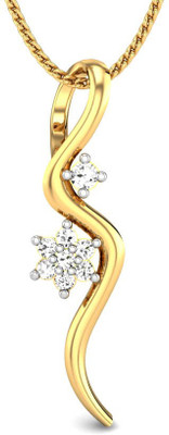 20% OFF on Candere Climbing Star Diamond Rhodium Plated 14K Yellow Gold Pendant