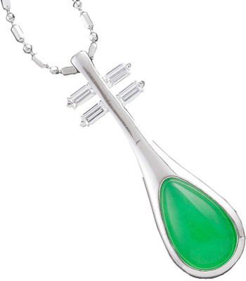 23% OFF on Aapno Rajasthan Trendy Green Agate Pendant Silver Locket