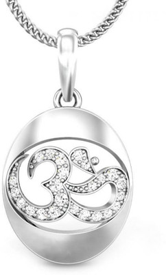 Candere Netra Om 18K Diamond White Gold Pendant
