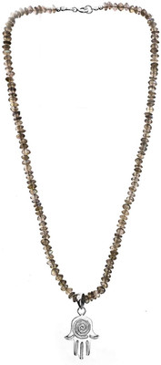 Exotic India Labradorite with Sterling Hand Sterling Silver Pendant