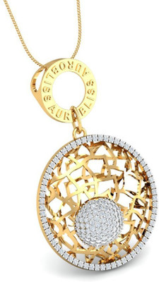 20% OFF on Aurobliss.com Golden Nest 18K Cubic Zirconia Yellow Gold Pendant