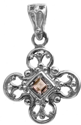 Exotic India Faceted Tourmaline Sterling Silver Pendant