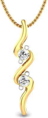 19% OFF on Candere Delicate Diva Diamond Rhodium Plated 14K Yellow Gold Pendant